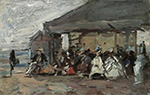 Eugene Boudin Scene on the Beach, 1888-95 oil painting reproduction