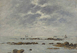Eugene Boudin Seascape at Saint Vaast La Hougue, 1892 oil painting reproduction