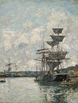 Eugene Boudin Ships at the Havre, 1887 oil painting reproduction