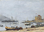 Eugene Boudin The Port at Villefranche, 1892 oil painting reproduction
