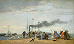 Eugene Boudin The Wharf and Jetty at Trouville, 1863 oil painting reproduction