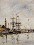 Eugene Boudin The Harbor at eauville 1896 oil painting reproduction