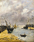 Eugene Boudin The Jetties low Tide Trouville 1896 oil painting reproduction
