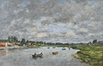 Eugene Boudin Touques at Trouville, 1871 oil painting reproduction