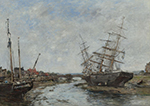 Eugene Boudin Touques, the Harbour, 1888-90 oil painting reproduction