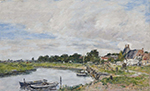 Eugene Boudin Touques, the Port of Vieux, 1893 oil painting reproduction