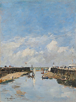 Eugene Boudin Trouville, The Jetties in a Harbour, 1891 oil painting reproduction
