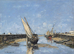 Eugene Boudin Trouville, The Jetties in Harbour, 1890 oil painting reproduction