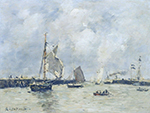 Eugene Boudin Trouville, The Jetties, 1894 oil painting reproduction