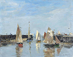 Eugene Boudin Trouville, The Jetties, Low Tide, 1883-87 oil painting reproduction