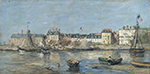 Eugene Boudin Trouvillle, The Port, 1880-85 oil painting reproduction