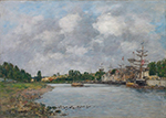 Eugene Boudin View of The Port of Saint Valery sur Somme, 1891 oil painting reproduction