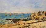 Eugene Boudin Villerville The Shore 1896 oil painting reproduction