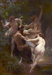 William-Adolphe Bouguereau Nymphs and Satyr oil painting reproduction