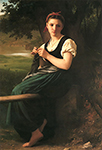 William-Adolphe Bouguereau The Knitting Woman  oil painting reproduction
