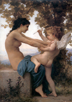 William-Adolphe Bouguereau Young Girl Defending herself against Cupid oil painting reproduction