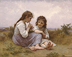 William-Adolphe Bouguereau A Childhood Idyll (1900) oil painting reproduction
