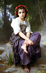 William-Adolphe Bouguereau At the Edge of the Brook (1875) oil painting reproduction