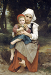 William-Adolphe Bouguereau Breton Brother and Sister (1871) oil painting reproduction