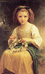 William-Adolphe Bouguereau Child Braiding A Crown (1874) oil painting reproduction