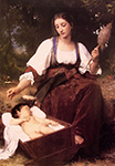 William-Adolphe Bouguereau Lullaby (1875) oil painting reproduction