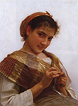 William-Adolphe Bouguereau Young Girl Crocheting (1889) oil painting reproduction