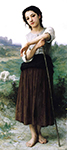 William-Adolphe Bouguereau Young Shepherdess Standing (1887) oil painting reproduction