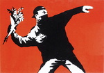 Banksy Love is in the Air (Flower Thrower) oil painting reproduction