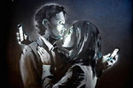 Banksy Mobile Lovers oil painting reproduction
