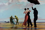 Banksy Dancing Butler on Toxic Beach oil painting reproduction