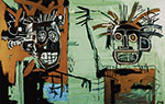 Jean-Michel Basquiat Untitled (Two Heads on Gold) oil painting reproduction