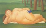 Fernando Botero Reclining Woman with a Book oil painting reproduction
