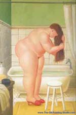 Fernando Botero The Bathroom 2 oil painting reproduction