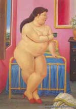 Fernando Botero Woman Drinking Chocolate oil painting reproduction