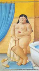 Fernando Botero The Bathroom 3 oil painting reproduction