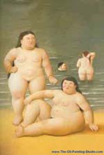 Fernando Botero Women by the Sea oil painting reproduction