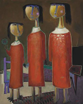 Angel Botello Three Sisters oil painting reproduction