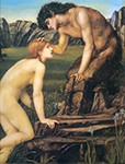 Edward Burne-Jones Psyche and Pan, 1874 oil painting reproduction