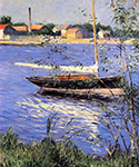 Gustave Caillebotte Anchored Boat on the Seine at Argenteuil - 1888  oil painting reproduction