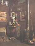 Gustave Caillebotte Interior of a Studio with Stove - 1874  oil painting reproduction