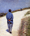 Gustave Caillebotte Man in a Smock (also known as Father Magloire on the Road between Saint-Clair and Etretat) - 1884  oil painting reproduction