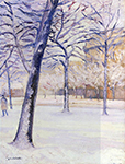 Gustave Caillebotte Park in the Snow, Paris - 1888  oil painting reproduction