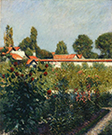 Gustave Caillebotte The Garden of Petit Gennevillers, the Pink Roofs- 1881 oil painting reproduction