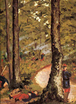 Gustave Caillebotte Yerres, Soldiers in the Woods - 1871 oil painting reproduction