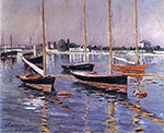 Gustave Caillebotte Boats on the Seine at Argenteuil - 1890  oil painting reproduction
