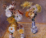 Gustave Caillebotte Four Vases of Chrysanthemums - 1893  oil painting reproduction