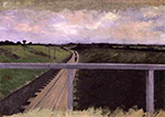 Gustave Caillebotte Landscape with Railway Tracks - 1872  oil painting reproduction
