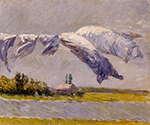 Gustave Caillebotte Laundry Drying, Petit Gennevilliers - 1892  oil painting reproduction