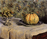 Gustave Caillebotte Melon and Bowl of Figs - 1880 oil painting reproduction