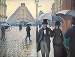 Gustave Caillebotte Paris street, Rainy Day - 1877 oil painting reproduction